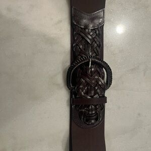 New York and Company Brown Leather & elastic women’s belt size S – M